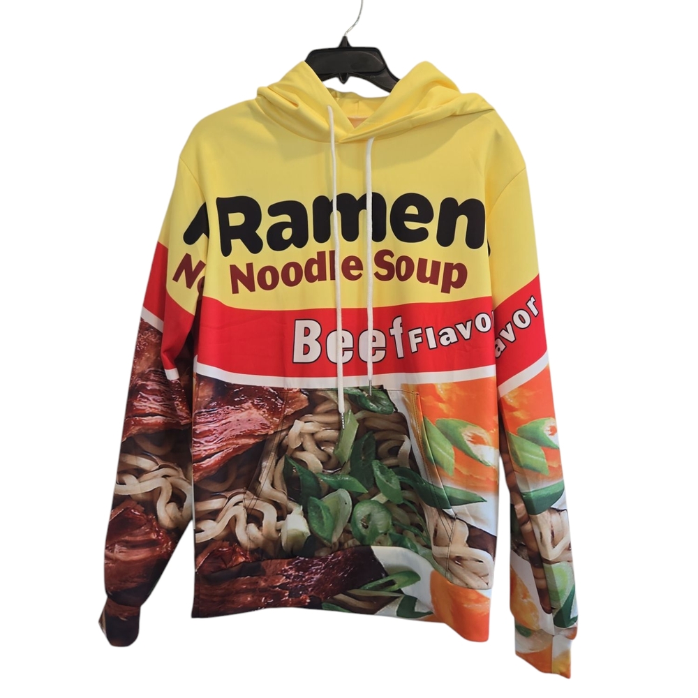 Ramen Noodle Soup Graphic Hoodie - Yellow, Red, Green